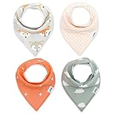 MEXUD-Unisex 4PCS Baby Kids Cotton Bandana Bibs Feeding Saliva Towel Dribble Triangle (8#) by MEXUD