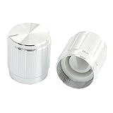 SODIAL(R)銀色D軸のジュラルミン分圧器ノブX5　サイズ：15 x 17mm　直径：6mm