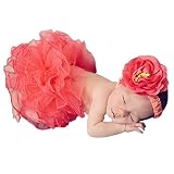 Feiuruhfユニセックス新生児女の子用チュチュ服スカートヘアバンドセット写真小道具Outfits (オレンジ)