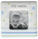 Beginnings by Enesco Little Sweetie Baby Boy Photo Frame, 10cm, Blue and White