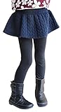 Plus Nao(プラスナオ) スカート付きレギンスパンツ レギンス付きスカート スカッツ 秋冬 子供服 女の子 女児 プチプラ キッズ 小学生 ミニ ネイビー 110