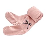 赤ちゃん子供女の子ソフトコットンちょう結びパンティストッキングソックス冬タイトストッキング - ピンク