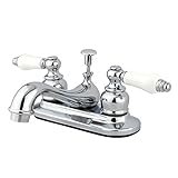 Kingston Brass KB601B Two Handle 4 in. Centerset Lavatory Faucet with Retail Pop-up