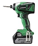 日立工機 18V コードレスインパクトドライバー 充電式 4.0Ahリチウムイオン電池、充電器、予備電池、ケース付 グリーン WH18DBEL(2LLCK)(L)