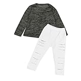 杜屋トヤ　子供服　上下セット　長袖Ｔシャツ＋パンツ　二点セット　無地　モノトーンカラー　ファッション　シンプル　秋　冬　カジュアル　遊び　お出かけ　トラベル　プレゼント　女の子　ガールズ　ボーイズ　9