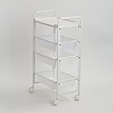 自由組立エステワゴン 4段 ( 4-D ) ( 23111+23113+23118+23118+23118 ) [ エステワゴン ネイルワゴン キッチンワゴン マルチワゴン サイドワゴン キャスター付き 収納 業務用 サロン ワゴン ラック