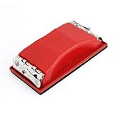 uxcell サンドペーパーホルダー　グリット　ハンドサンダー　研磨紙　長方形　レッド　ブラック　16×8.5cm