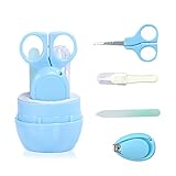 新生児つめきりハサミ 爪のこだわ ベビー用 つめきりハサミ つめ・鼻・髪のおていれにグルーミングキット (ブルー)