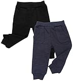 Warm Toddler Girl Boy Leggings Fleece-Lined Winter Joggers (3t, Pack Of 2: black/grey)