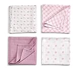 GUND Babygund Spunky Swaddle Blankets, Pop Pink, 40" By 40'' by GUND [並行輸入品]