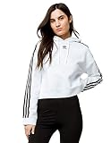 adidas Originals レディース クロップパーカー, ホワイト, Large