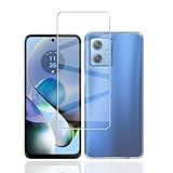 対応 Moto G64 5G / Moto G64y 5G 用の ケース + ガラスフィルム G54 / G64y カバー柔軟 TPU 全透明 軽量 衝撃吸収 傷つけ防止 携帯便利 滑り止め 散熱加工 黄変しにくい 【旭硝子素材製】 硬度9H 高透過率 飛散防止 自动吸着 【1+1枚セット】