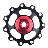 Creazy 11tooth MTBセラミック軸受ジョッキーホイールプーリ道路自転車自転車Derailleur 5mm (D) ブラック ege28