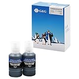 G&G エプソン用 互換 インクボトル (YAD-BK/HNA-BK/MKA-BK/KEN-BK/TAK-BK) 140ml ブラック×2個 染料 共通使用可能 残量検知対応 EPSON エコタンク用