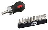 トネ(TONE) ラチェットスタビードライバーセット RSD10S ビット差込 &6.35mm(1/4") 内容12点 ブラック