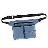 Kesoto PUレザー　散髪　ツール　収納　ホルダー　ポーチ　 ハサミ袋　 腰袋　美容師　理髪師向け　全2色 - 青