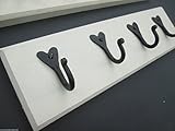 IRONMONGERY Worldâ ® 9サイズソリッドオーク木製コートラックハンドメイドユーティリティフックハンガーHanging (フック2 28 cm-ハートフック) by ironmonge