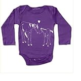 【ベビー】長袖ロンパース「HORSE」紫6-12months (70)