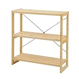 山善(YAMAZEN) ウッドラック(幅82高さ89 3段) ナチュラル KQR-9082(NA)