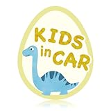 SAFETY MANIA 子供 車用 KIDS IN CAR カーステッカー 子供が乗っています 赤ちゃん ベビー あおり運転防止 ドラレコ 恐竜 (ブルー（ブラキオサウルス）, キッズ)