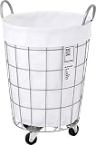 BRID laundry ROUND BASKET WITH CASTER [ ホワイト / 33L キャスター付き ] ランドリー ラウンド バスケット