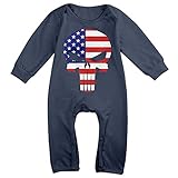 ファッション ボーイとガール パニッシャー スカル 星条旗 ミックス Tシャツ 体に合う Navy Size 18 Months