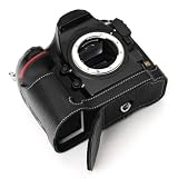 [恵＼イーサン] TP Original Nikon D850 専用 オープナブルタイプ ハンドメイド本革 ボディケース 互換 電池交換便利 底面開閉 ハンドメイド本革ハーフカメラケースバッグカバー (ブラック)