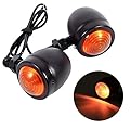 PolarLander 1 Pair Motorcycle Turn Signal Indicator Light Amber Motorbike Blinker Headlight 12v Indicator lamp Bullet Chrome