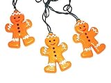 Set of 10 Gingerbread Kisses Cookie Boy Novelty Christmas Lights - Green Wire by Kurt Adler