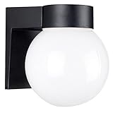Sunset Lighting F4617-31 Outdoor Wall Sconce with Opal Glass, Black Finish [並行輸入品]