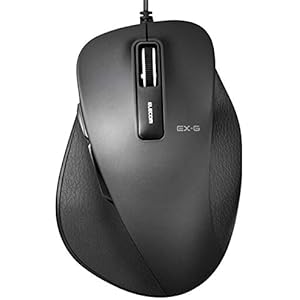 エレコム USB マウス 有線 Lサイズ 5ボタン (戻る・進むボタン搭載) BlueLED 握りの極み ブラック M-XGL10UBBK