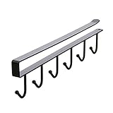 Fashionwuメタル付かないキッチンカップホルダーHangキャビネットシェルフストレージラックオーガナイザーフック6 ブラック PHO_00UQ8M61