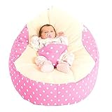 Rucomfy Luxury Cuddle Soft Polka Dot Gaga Baby Bean Bags (Baby Pink) by RUComfy