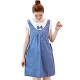 Yangelo　ワンピース　半袖　レディースマタニティ 可愛い　シャツ ワンピース レディース カジュアル 普段着 チュニック 　体型カバー 産前 産後　大きいサイズ　XL　ブルー