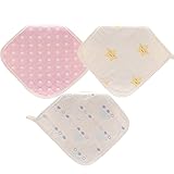 UEK ガーゼハンカチ ベビーハンカチ 6重ガーゼ ループ付 綿 フェイスタオル 子供 ハンドタオル セット 3枚入