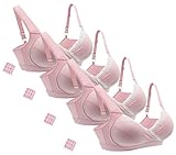 iLoveSIA (アイラブシア) マタニティ ブラジャー クロスオープン ノンワイヤー ブラカップ付 4枚セット ピンク M「L実物サイズタグ」