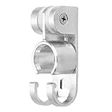 Demiawaking シャワーフック 調整可能 アルミニウム合金 シャワーヘッドホルダー 固定 (フック付き)