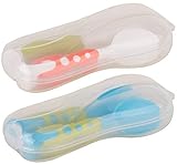 Kidsmile Baby Spoon and Fork 2 Travel Set Soft Tip Travel Safe Training Kiddy Cutlery and Perfect Si