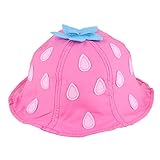 【SEBLES】ベビー 赤ちゃん 帽子 ハット フリル 丸 子ども 子供 苺 イチゴ フラワー無地 コットン UV あごゴム 春 夏 秋 女の子 可愛い(タイプA,46cm)