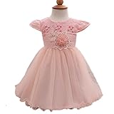 CHD（シーエチディー）ベビードレス　ティアードスカート　ビーズ　半袖　お花飾り ベビーデイジー 結婚式 セレモニードレス フォーマルドレス 子供服 女の子 赤ちゃん お宮参り フォーマルドレス 出産