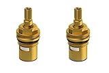 交換用真鍮セラミックディスク蛇口カートリッジバルブペア四半期Turn 1 / 2 " x 53 mm x 12 mmスプライン長20歯、507175 W
