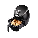 新しいエアフライヤー、1400Wオイルフリーエアフライヤー、2.8L大容量フレンチフライマシン、ブラック、レシピ、健康調理器具フードオーブン
