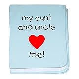 CafePress – My Aunt & Uncle Love Me – スーパーソフトベビー毛布、新生児おくるみ ブルー 055712940225CD2