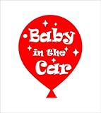 ノーブランド 赤 風船 Baby in the car シール ステッカー デカール