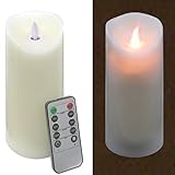 LuminaraタイプFlameless 7 " x 3 " LED Pillar Candle w / remote103031