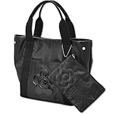 (マリークワント) MARY QUANT エナメルデイジーパッチトートバッグ ポーチ スクエアポーチ バック パッチ 2SET 黒 ブラック フラワー デイジー 花 エナメル 柄 鞄 カバン