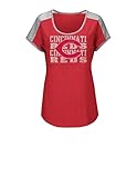 MLBシンシナティレッズレディースStay Onターゲットファッショントップ、スモール、Athletic Red Heather / Steel Heather