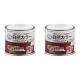 アトムハウスペイント 水性自然カラー 200ML オールナット 2缶セット