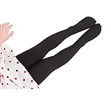 ベビー キッズ綿 キャンディーカラー タイツ レギンス パンスト (5-6歳, 黒)