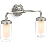 Kohler k-72582アーティファクト2ライト18 – 1 / 4 "ワイド浴室洗面化粧台ライト、 K-72582-BN